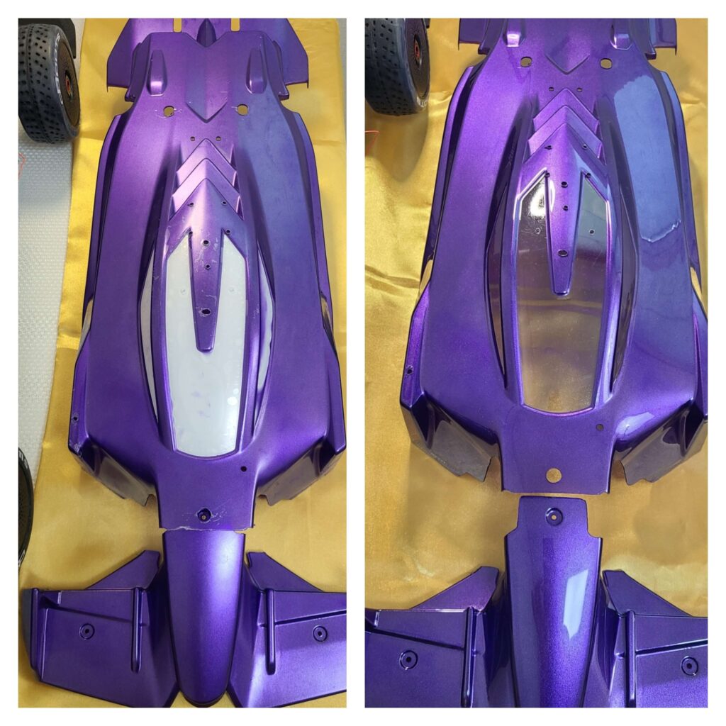 Before and after removing thin plastic layer on Limitless