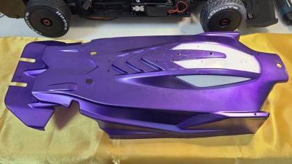 Limitless body shell after spray painting with thin plastic layer